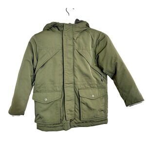 GAP Kids Boys Girls Army‎ Green Warmest Water Resistant Parka Jacket Size S